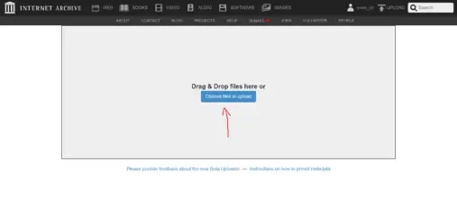 Capture d'écran upload 2 archive.org